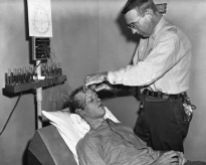 A guard at Vacaville State Prison prepares a prisoner for a lobotomy in 1961. The warden of Vacaville at that time was Dr. William Keating, a psychiatrist who was convinced that
